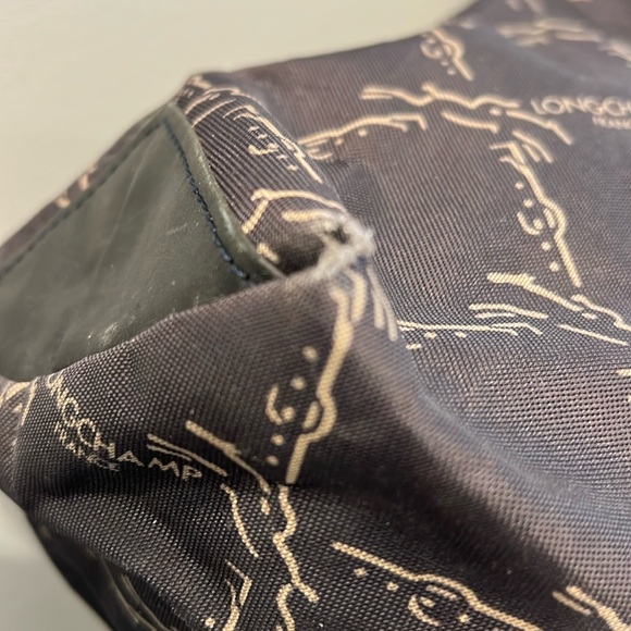 Longchamp Black Fabric Handbag with corner wear GUC - Picture 6 of 16